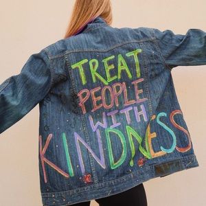 TREAT PEOPLE WITH KINDNESS DENIM JACKET